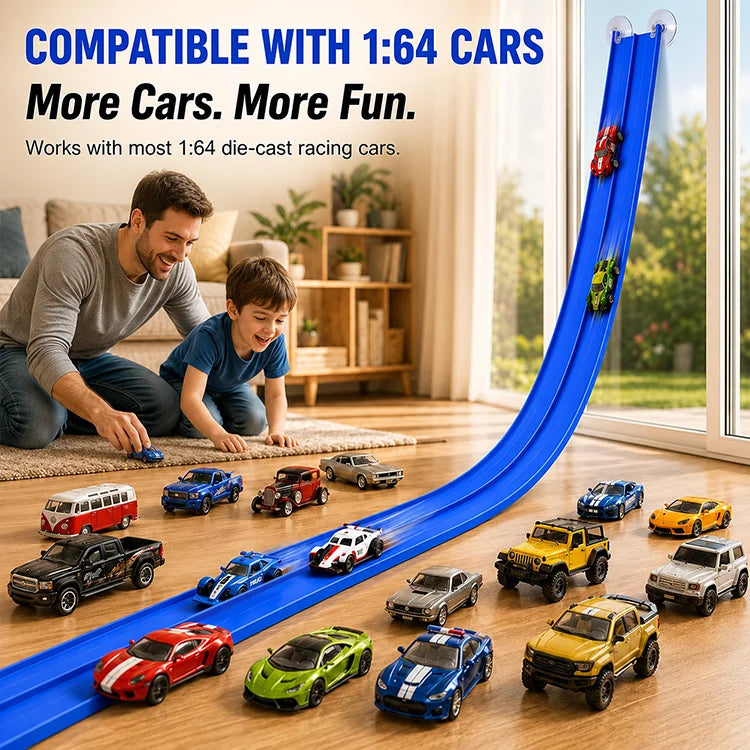 🏎️ Flexible Two-Lane Race Track Set