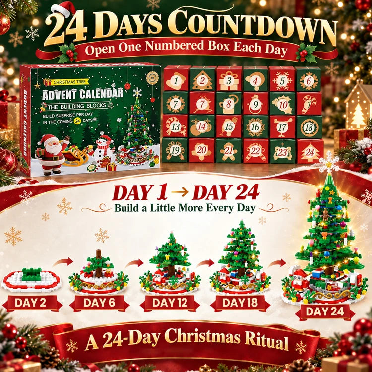 24-Day Build-a-Tree Advent Calendar – 701-Piece Christmas Building Block Set