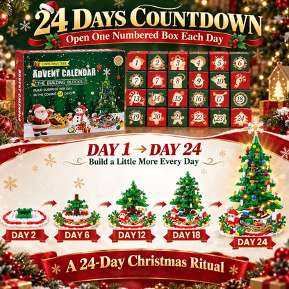 24-Day Build-a-Tree Advent Calendar – 701-Piece Christmas Building Block Set