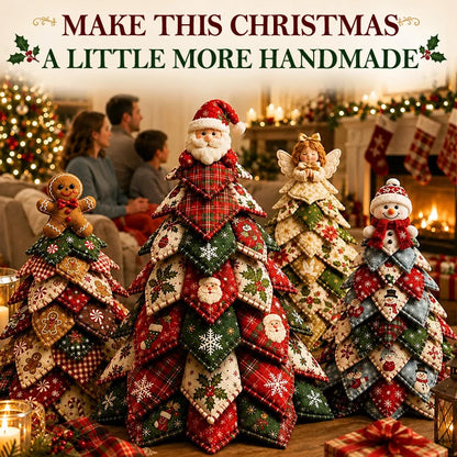 DIY Christmas Tree Patchwork Kit – 3D Layered Fabric Holiday Craft