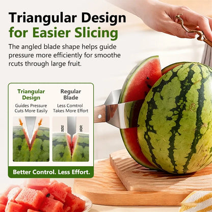 Stainless Steel Watermelon Cutter • Triangle Cube Slicer • Multi-Fruit Divider • Easy Clean Kitchen Tool