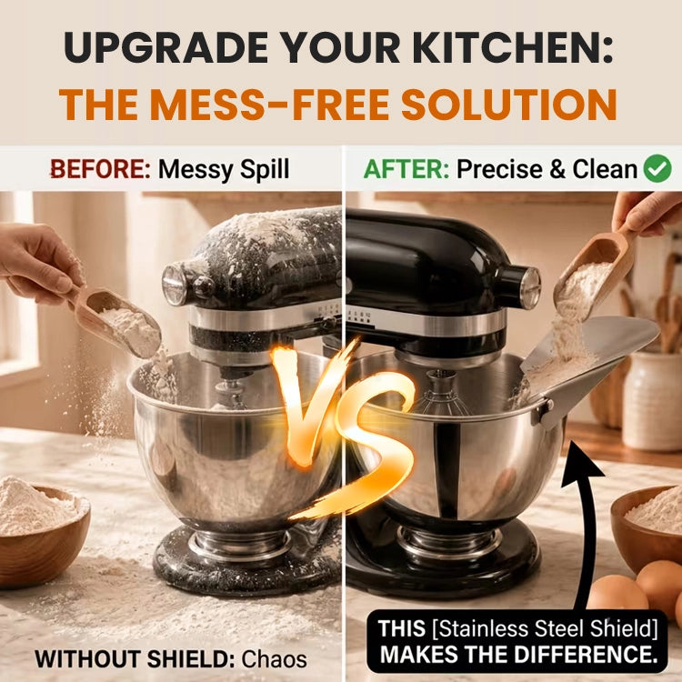 Professional Stainless Steel Stand Mixer Ingredient Chute – Universal No-Spill Pouring Guide