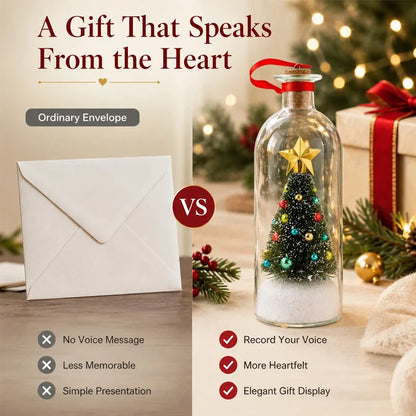 Recordable Christmas Tree Message Bottle – Personalized Voice Keepsake