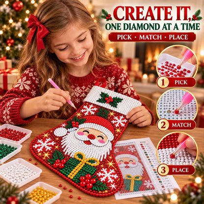 DIY Diamond Painting Christmas Stocking Kit – 6 Festive Holiday Designs
