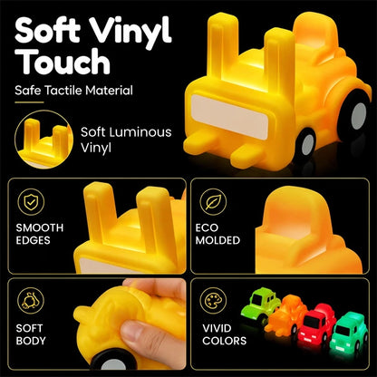 6-Piece Water-Activated LED Light-Up Bath Toy Car Set – Glowing Floating Water Toys for Toddlers