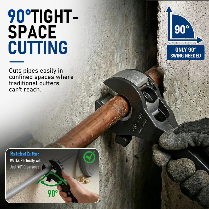 Heavy-Duty Ratcheting PVC Pipe Cutter With Replaceable Blade