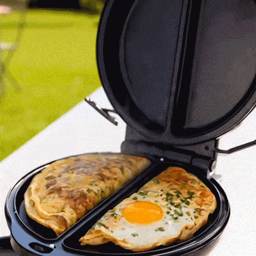 🍳 360° Dual-Chamber No-Flip Omelet Maker