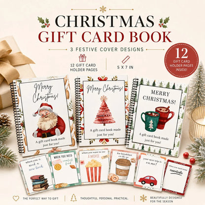 🔥Last Day 50% OFF🎁Christmas Gift Card Book -🎄12 GIFT CARD HOLDER PAGES INSIDE!