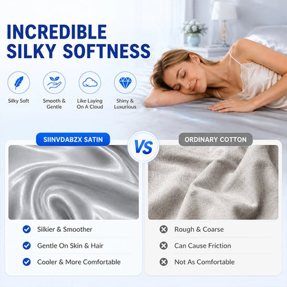 🛏️ 3-Piece Cooling Fitted Sheet Set – Silky Ice Cooling Mattress Protector with Deep Pocket & 2 Pillowcases