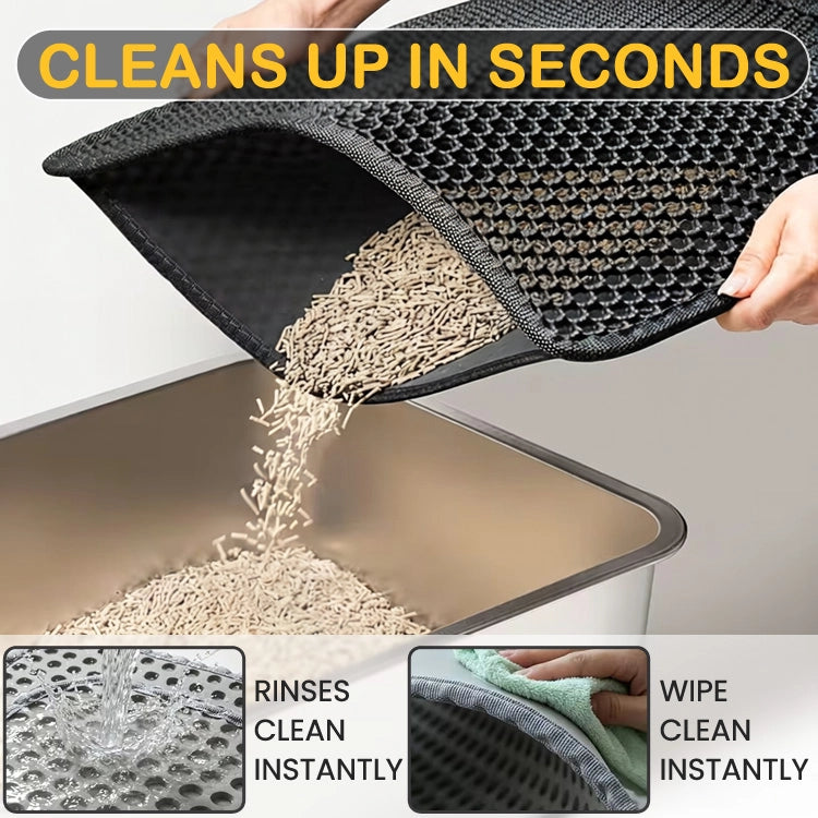 🐾 Large Double-Layer Honeycomb Cat Litter Mat – Waterproof EVA Litter Trapping Mat for Cleaner Floors