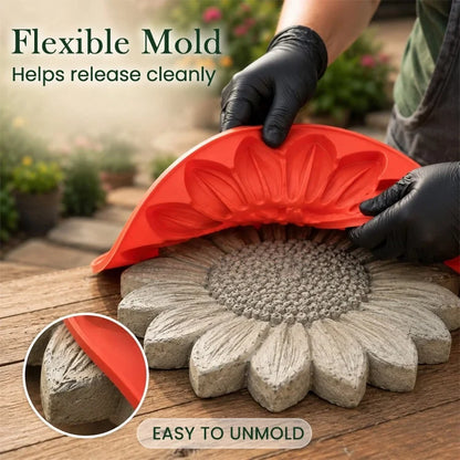 DIY Sunflower Garden Path Mold – Reusable Concrete Stepping Stone Maker