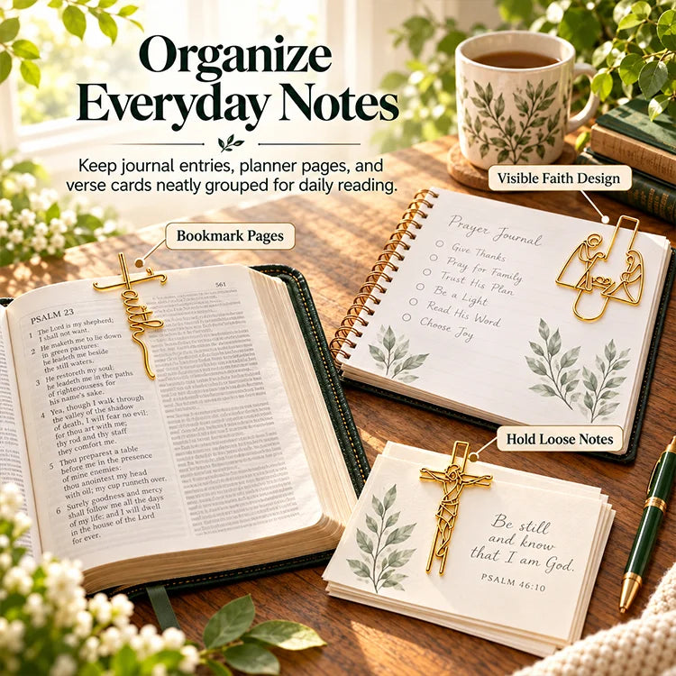 Christian Gold Bookmark Clips