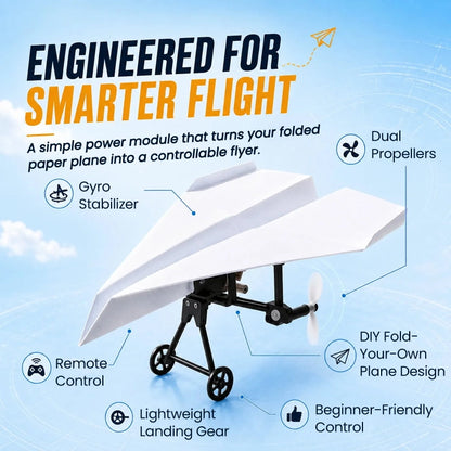 DIY RC Paper Airplane Kit – Gyro Stabilized Electric Remote Control STEM Flying Model