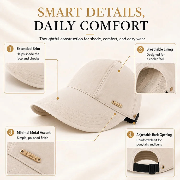 Women's UPF 50+ Foldable Mesh Sun Hat with Extended Wide Brim