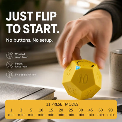 ⏳ FlipFocus 12-Sided Productivity Timer Cube