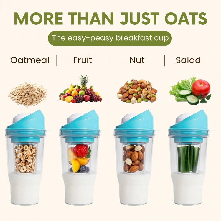 Portable Cereal Cup – Leakproof Breakfast-On-The-Go Container with Dual Food & Milk Compartments