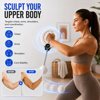 360° Smart Rotating Arm Trainer with LCD Counter – Upper Body Strength Trainer for Arms, Shoulders & Core