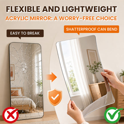 Shatterproof Acrylic Mirror Tiles – Self-Adhesive Modular Full-Length Wall Mirror