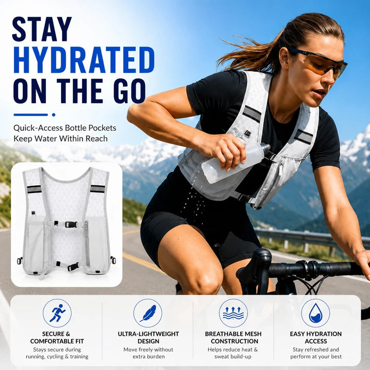 Lightweight Running Vest Backpack – Breathable Hydration Pack for Marathon, Trail Running & Hiking