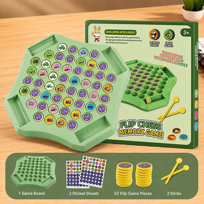 Flip & Match™ DIY Memory Matching Game for Kids | 2–4 Player Educational Family Board Game (Animal • Dinosaur • Fruit • Vehicle)