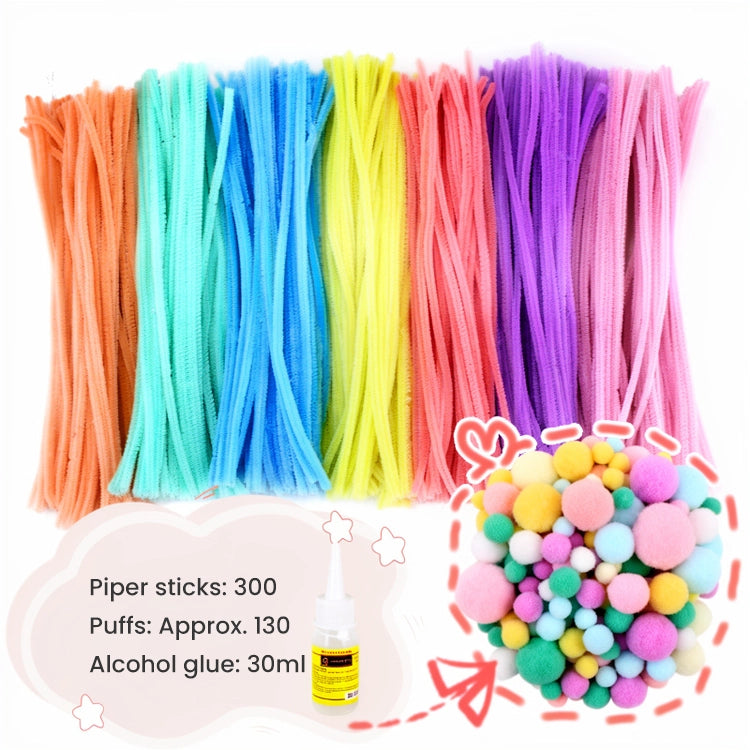 🌸 300pcs DIY Pipe Cleaner Bouquet Kit – Eco-Friendly, Kid-Safe Soft Fuzzy Stems, Flexible Craft Set for Kids