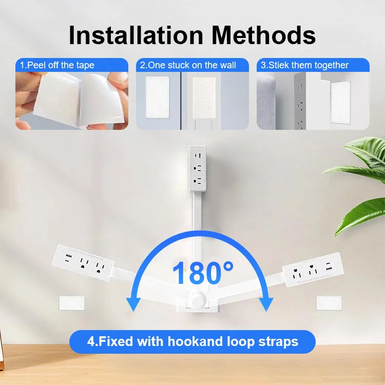 FlexOutlet™ Space-Saving Outlet Extender – No More Blocked Plugs, Rotates 180° + USB Charging