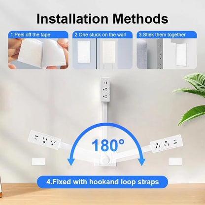 FlexOutlet™ Space-Saving Outlet Extender – No More Blocked Plugs, Rotates 180° + USB Charging