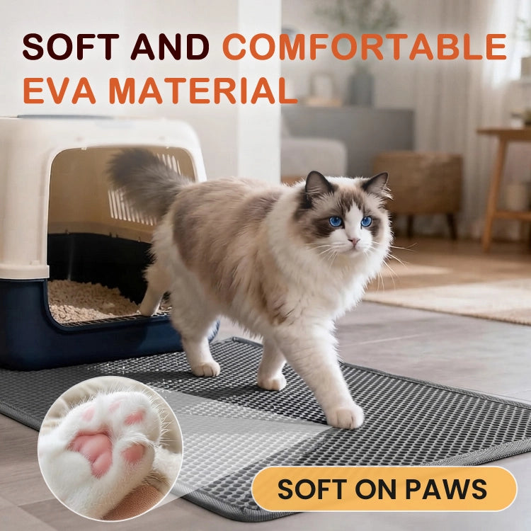 🐾 Large Double-Layer Honeycomb Cat Litter Mat – Waterproof EVA Litter Trapping Mat for Cleaner Floors