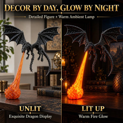 3D Dragon Fire Bookshelf Light – Flying Fantasy Nook Decor