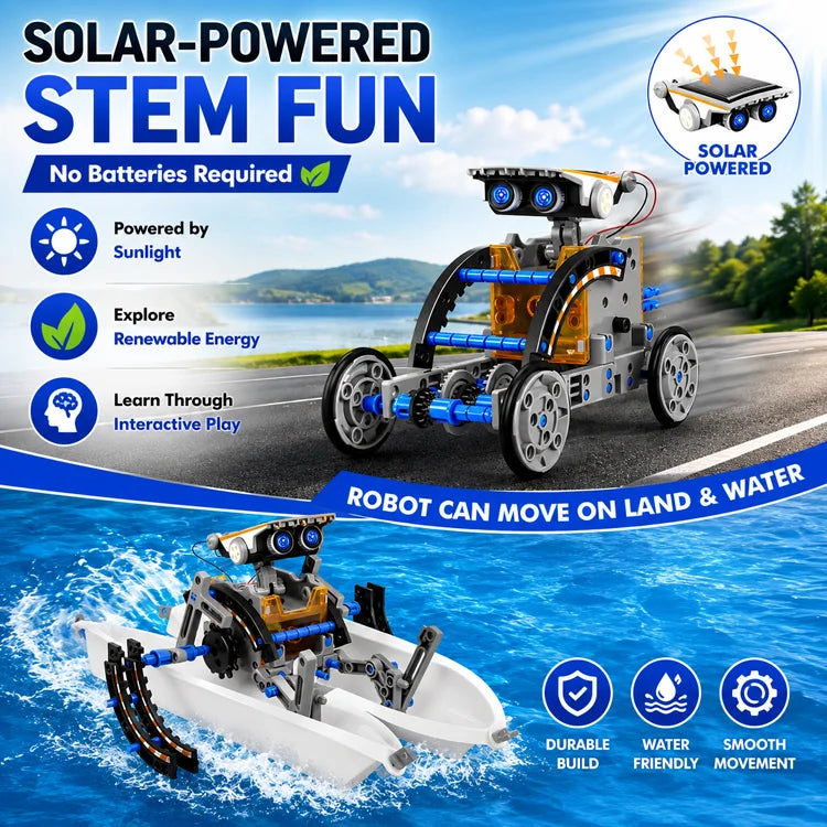 ☀️ SolarBotix™ 13-in-1 STEM Solar Robot Kit - Build. Learn. Imagine. Repeat. 🤖⚡