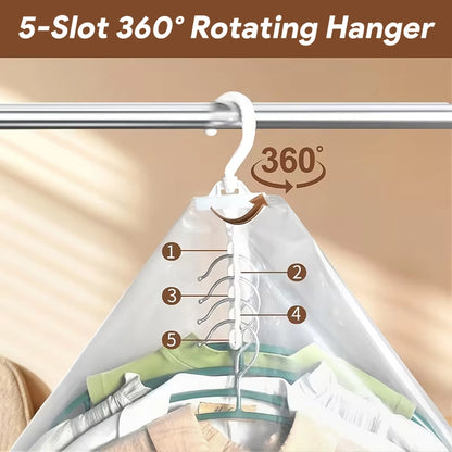 Reusable Hanging Vacuum Storage Bags for Clothes, Puffer Jackets & Winter Coats – Space Saving Closet Organizer