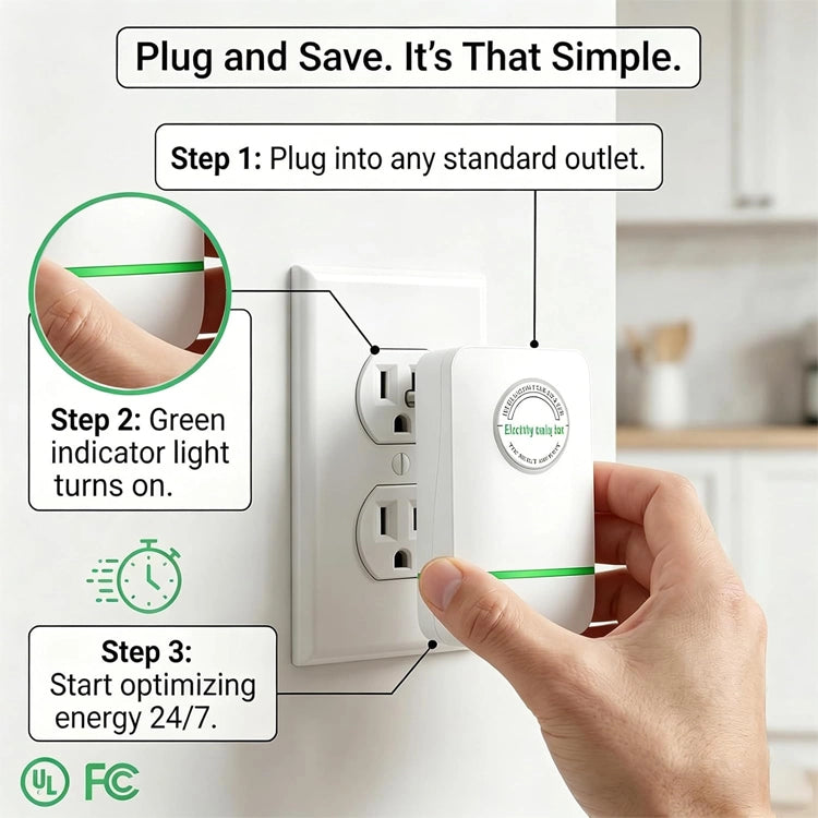 Smart Home Energy Saving Device – Plug-In Voltage Optimizer & Power Efficiency Protector