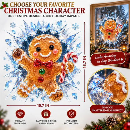 3D Christmas Window Decals – Shattered Glass Holiday Stickers