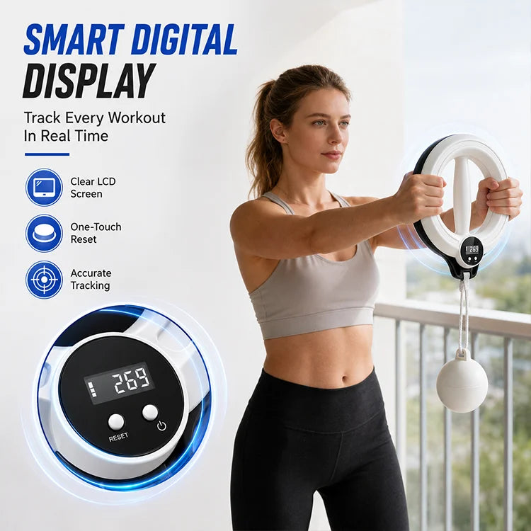 360° Smart Rotating Arm Trainer with LCD Counter – Upper Body Strength Trainer for Arms, Shoulders & Core