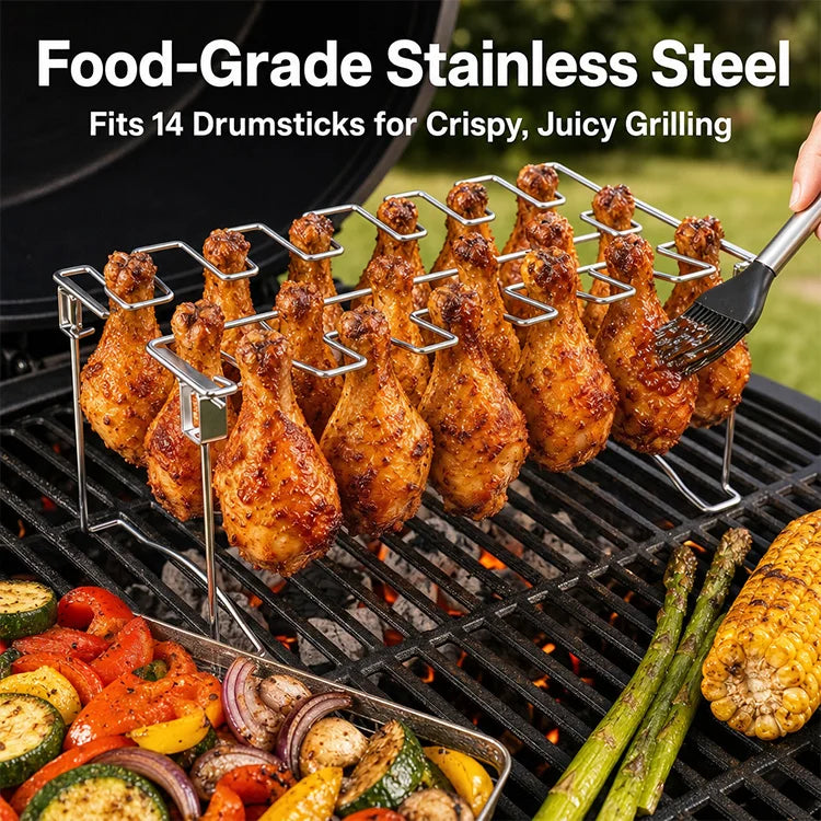 Foldable Stainless Steel Chicken Leg Rack