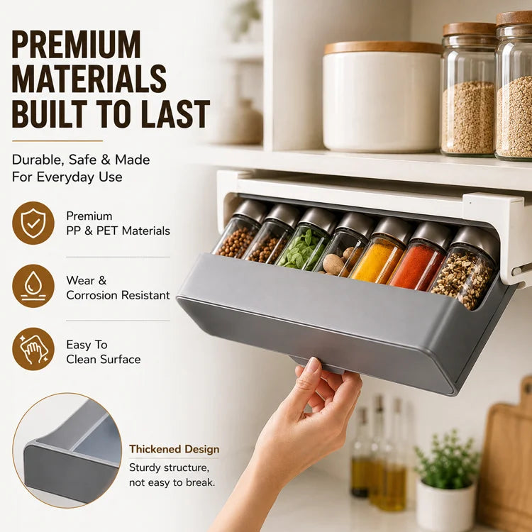 Wall-Mounted Spice Rack Organizer – Kitchen Seasoning Storage Shelf