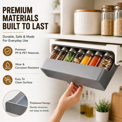 Wall-Mounted Spice Rack Organizer – Kitchen Seasoning Storage Shelf