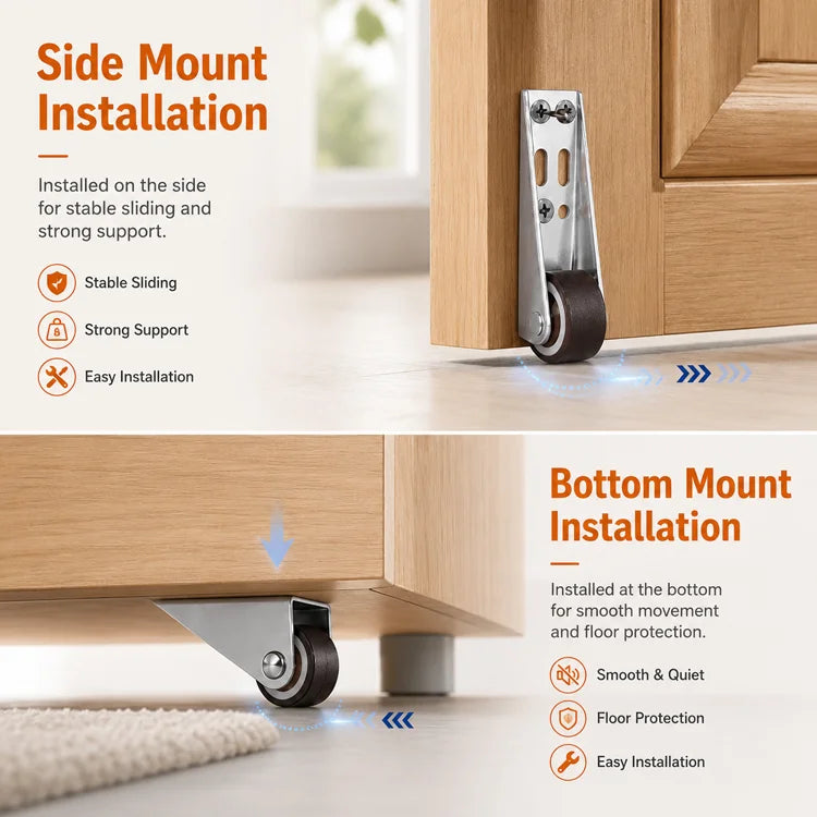 Universal Door Sag Repair Roller – Heavy-Duty Bearing Support Wheel for Wooden Doors, Gates & Furniture Mobility