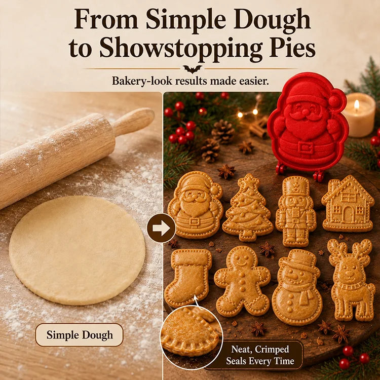 Christmas Cookie Mold – 3D Embossed Holiday Baking Press