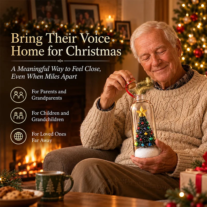 Recordable Christmas Tree Message Bottle – Personalized Voice Keepsake
