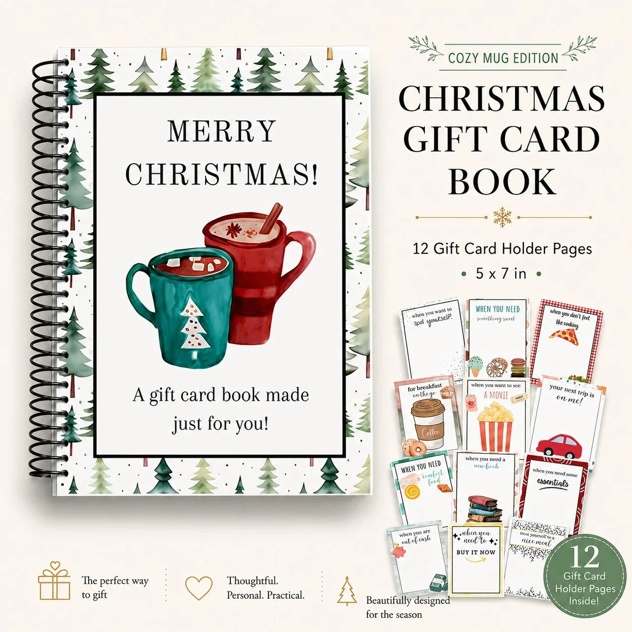🔥Last Day 50% OFF🎁Christmas Gift Card Book -🎄12 GIFT CARD HOLDER PAGES INSIDE!