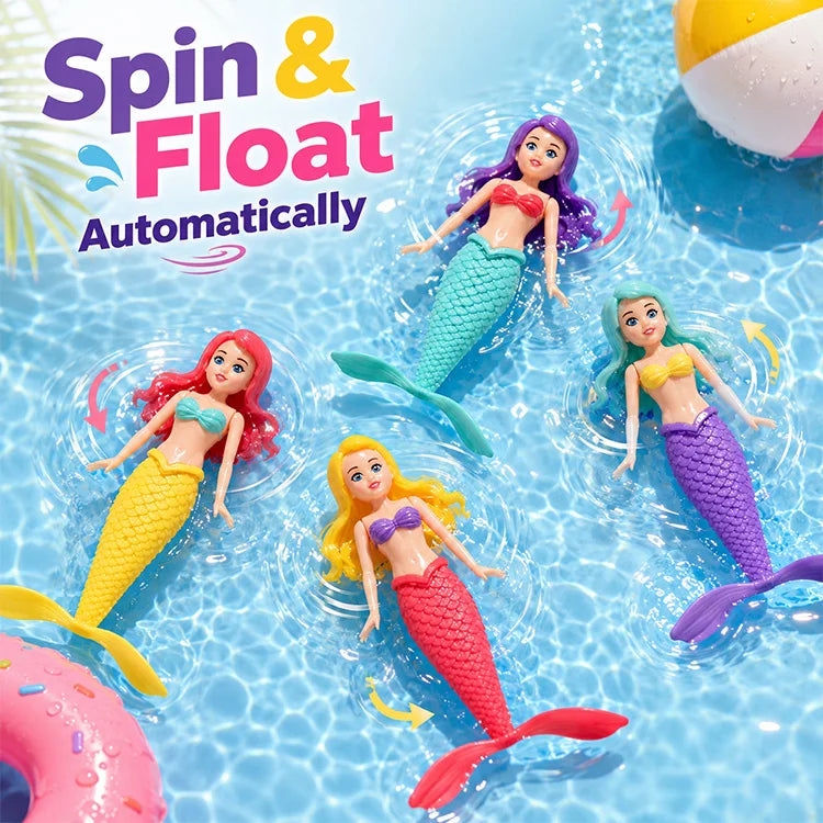 Spinning Mermaid Dive Toy Set – Floating Pool & Bath Water Game for Kids