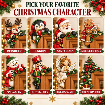 Peekaboo Christmas Corner Decor – 8 Festive Door Frame Characters