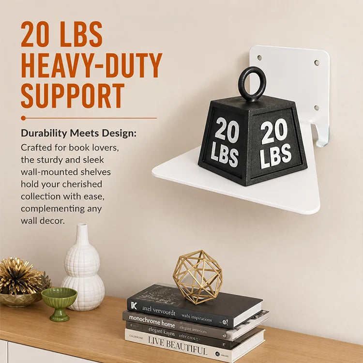 Invisible Floating Bookshelves – Hidden Wall-Mounted Metal Book Shelves for Modern Home Décor