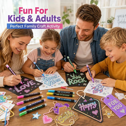 Magic Dual-Line Outline Glitter Marker Set – Metallic Self-Outline Pens for Journaling, DIY Crafts & Creative Fun