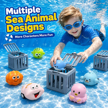 Underwater Rescue Dive Toy Set – Pop-Up Ocean Animal Pool Game for Kids