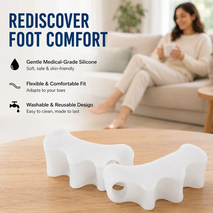 1 Pair Medical-Grade Silicone 5-Toe Separators for Bunion Relief