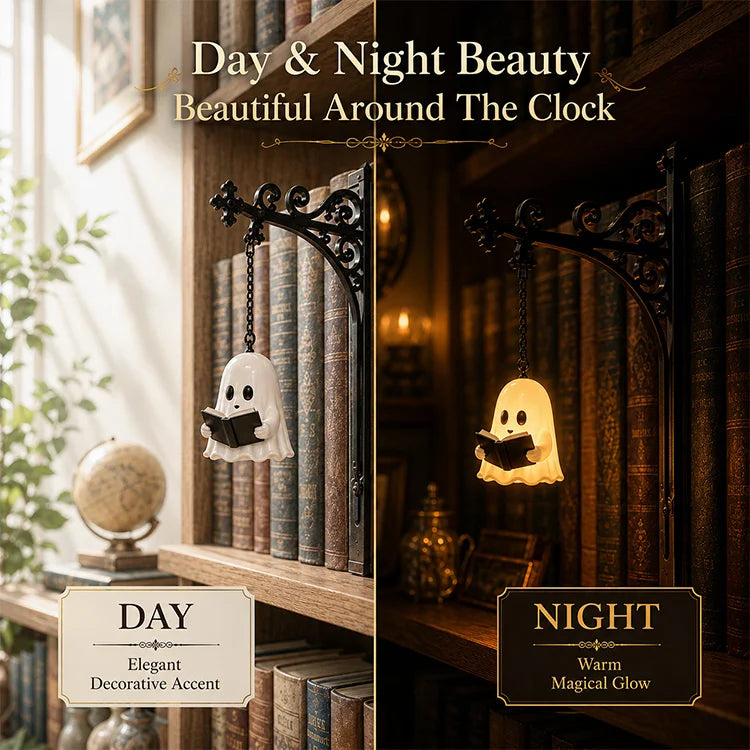 Halloween Bookshelf Lantern Light – Vintage LED Book Nook Decor & Metal Bookend for Cozy Reading Spaces
