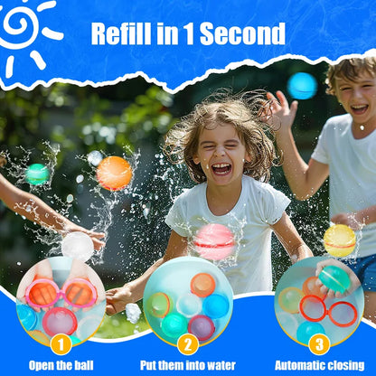 💦 SnapSplash - Magnetic Reusable Silicone Water Balloons • 1-Second Fill • Self-Sealing • Eco-Friendly • Safe for Kids