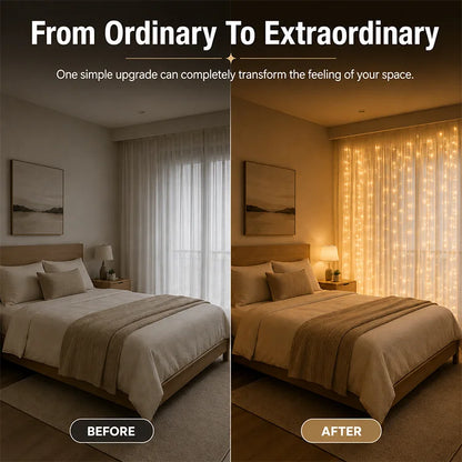USB Remote-Control LED Curtain String Lights
